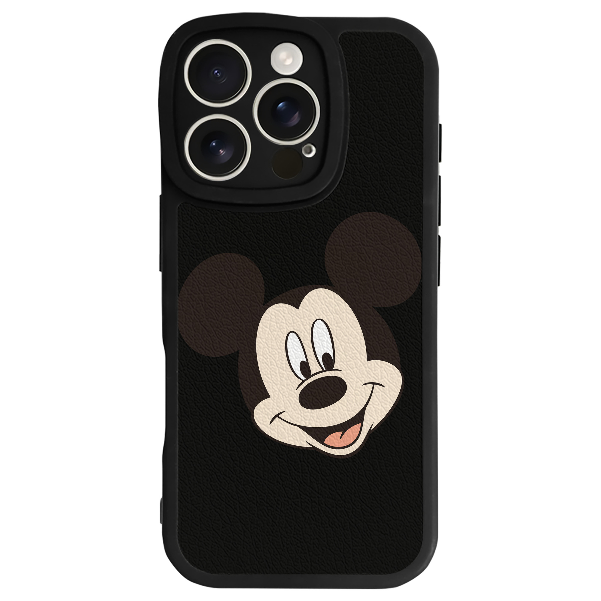 （画像用） ミッキーマウス Mickey Mouse 【iPhone 16シリーズ対応】シリコンスマホケース（レザー調） 材質：シリコン